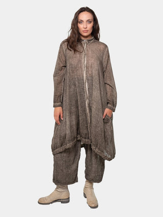 Cotton Shirtdress with Drawstring Hem - Baci Fashion