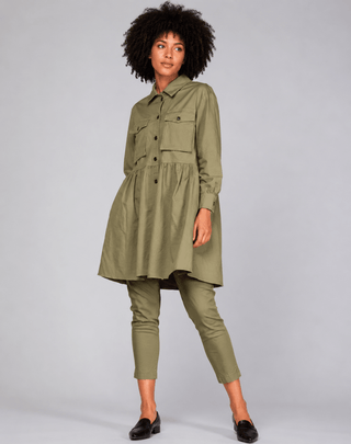 Cotton Tiered Ruffle Patch Pocket Overcoat - Baci Fashion