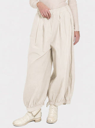 Cotton Trousers with Ruched Hem - Baci Fashion