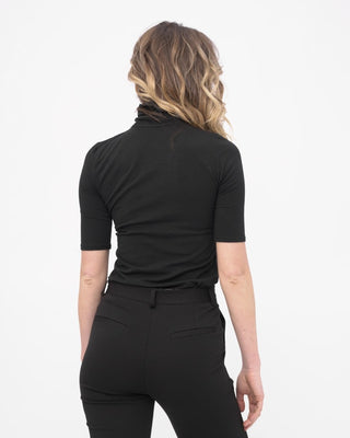 Cowl-Turtleneck Short Sleeve T-Shirt - Baci Fashion