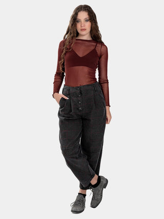 Crew Neck Tulle Long Sleeve Shirt - Baci Fashion