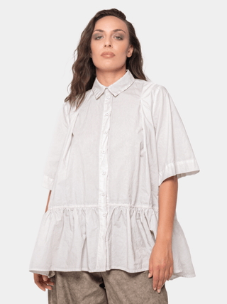 Crinkled Blouse with Ruche - Baci Fashion