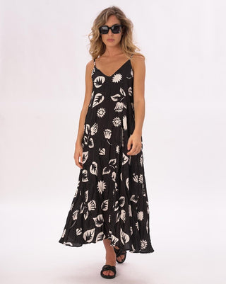 Crinkled Maxi Floral Slip Dress - Baci Fashion