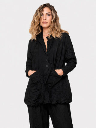 Crinkled Raglan Shirt Jacket - Baci Fashion