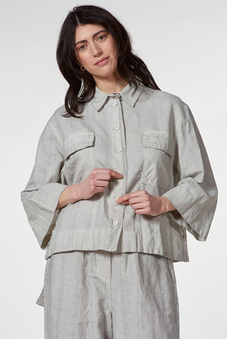 Cropped Jacket with Front Pockets - Baci Fashion