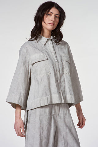 Cropped Jacket with Front Pockets - Baci Fashion