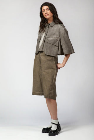 Cropped Jacket with Large Pockets - Baci Fashion