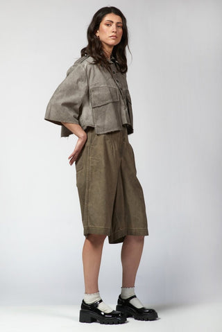 Cropped Jacket with Large Pockets - Baci Fashion