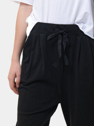 Cropped Leg Elastic Tie Waist Joggers - Baci Fashion