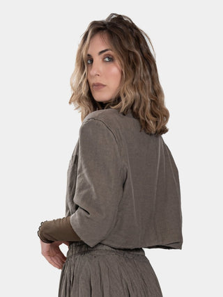 Cropped Short Sleeve Jacket - Baci Fashion