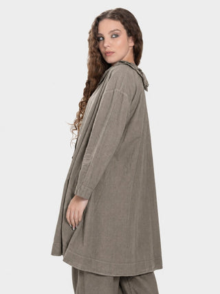 Distressed Peter Pan Collar Tunic - Baci Fashion