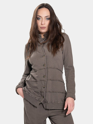 Distressed Splice Tier Jacket - Baci Fashion