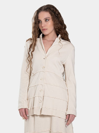 Distressed Splice Tier Jacket - Baci Fashion