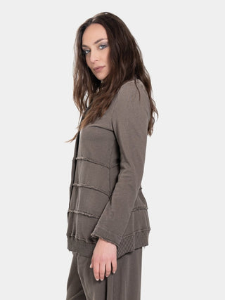 Distressed Splice Tier Jacket - Baci Fashion