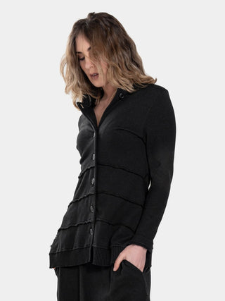 Distressed Splice Tier Jacket - Baci Fashion