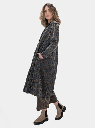 Double Breasted Floral Coat Dress - Baci Fashion