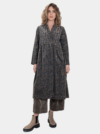 Double Breasted Floral Coat Dress - Baci Fashion