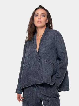 Double Breasted Linen Jacket - Baci Fashion
