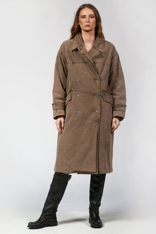 Double - Breasted Long Coat - Baci Fashion