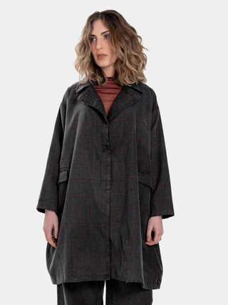 Double Breasted Plaid Coat - Baci Fashion