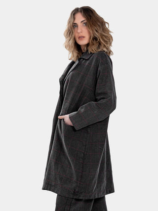 Double Breasted Plaid Coat - Baci Fashion