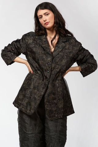 Double - Layered Organza Printed Jacket - Baci Fashion