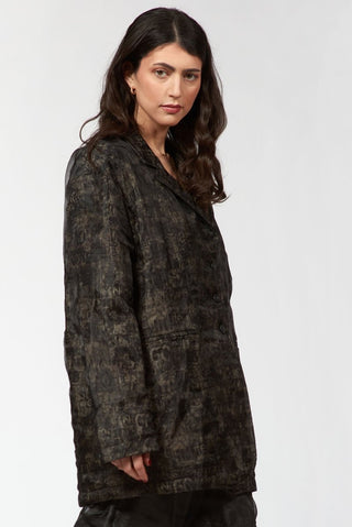 Double - Layered Organza Printed Jacket - Baci Fashion