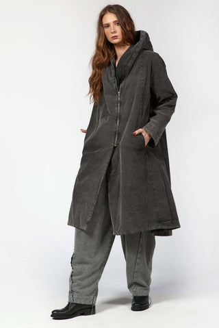 Double Zip Hooded Coat - Baci Fashion