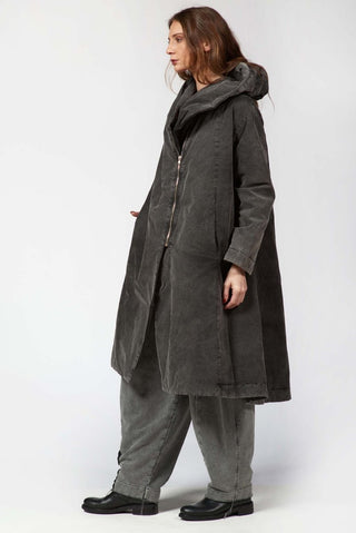 Double Zip Hooded Coat - Baci Fashion