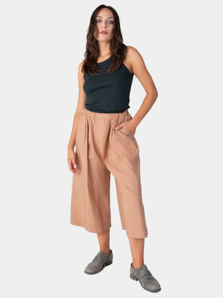 Dropped Pocket Wide Leg Capri - Baci Fashion