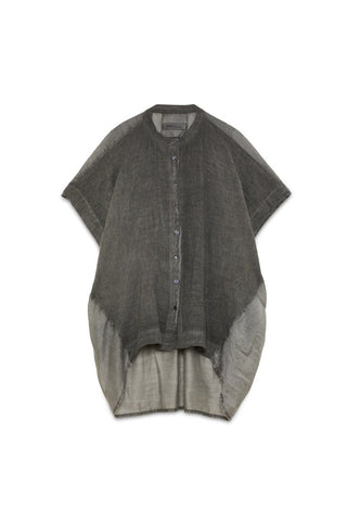 Egg-shaped Shirt with Band Collar - Baci Fashion