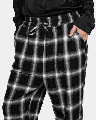 Elastic Drawstring Plaid Pant - Baci Fashion