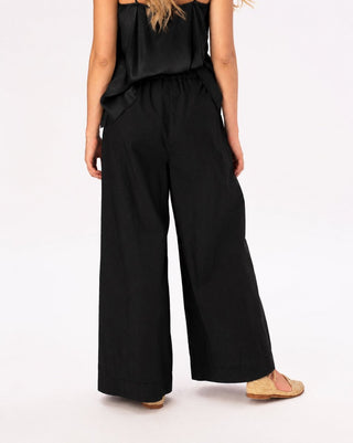 Elastic Pleat Waist Cotton Palazzo Pant - Baci Fashion