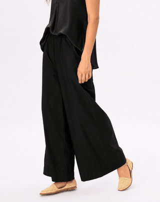 Elastic Pleat Waist Cotton Palazzo Pant - Baci Fashion