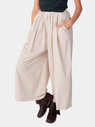 Elastic Waist Organic Cotton Cropped Palazzo Pant - Baci Fashion