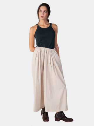 Elastic Waist Organic Cotton Cropped Palazzo Pant - Baci Fashion