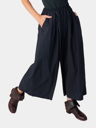 Elastic Waist Organic Cotton Cropped Palazzo Pant - Baci Fashion