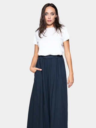 Elastic Waist Organic Cotton Gauchos - Baci Fashion