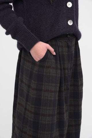 Elastic Waist Plaid Cotton Skirt - Baci Fashion
