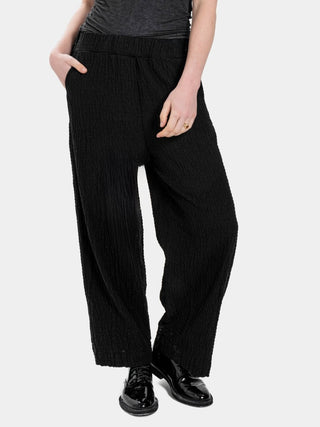 Embossed Elastic Waist Trousers - Baci Fashion