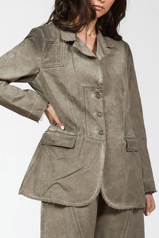 Fitted Jacket with Front Patch Pocket - Baci Fashion