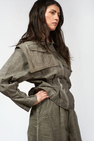 Fitted Jacket with Pleats and Front Zip - Baci Fashion