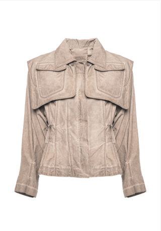 Fitted Jacket with Pleats and Front Zip - Baci Fashion