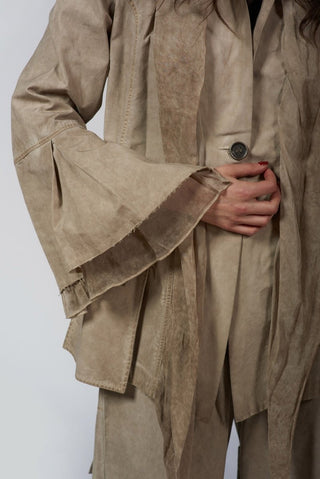 Flared Sleeve Jacket with Silky Collar - Baci Fashion