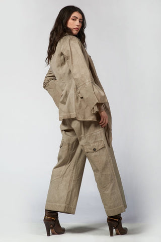 Flared Sleeve Jacket with Silky Collar - Baci Fashion