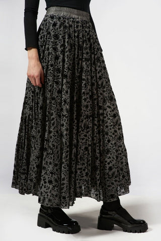 Flocked Circle Skirt - Baci Fashion