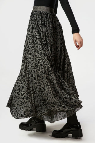 Flocked Circle Skirt - Baci Fashion