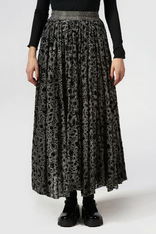 Flocked Circle Skirt - Baci Fashion