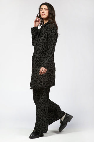 Flocked Long Jacket - Baci Fashion