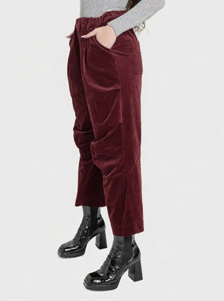 Gathered Velvet Trousers - Baci Fashion